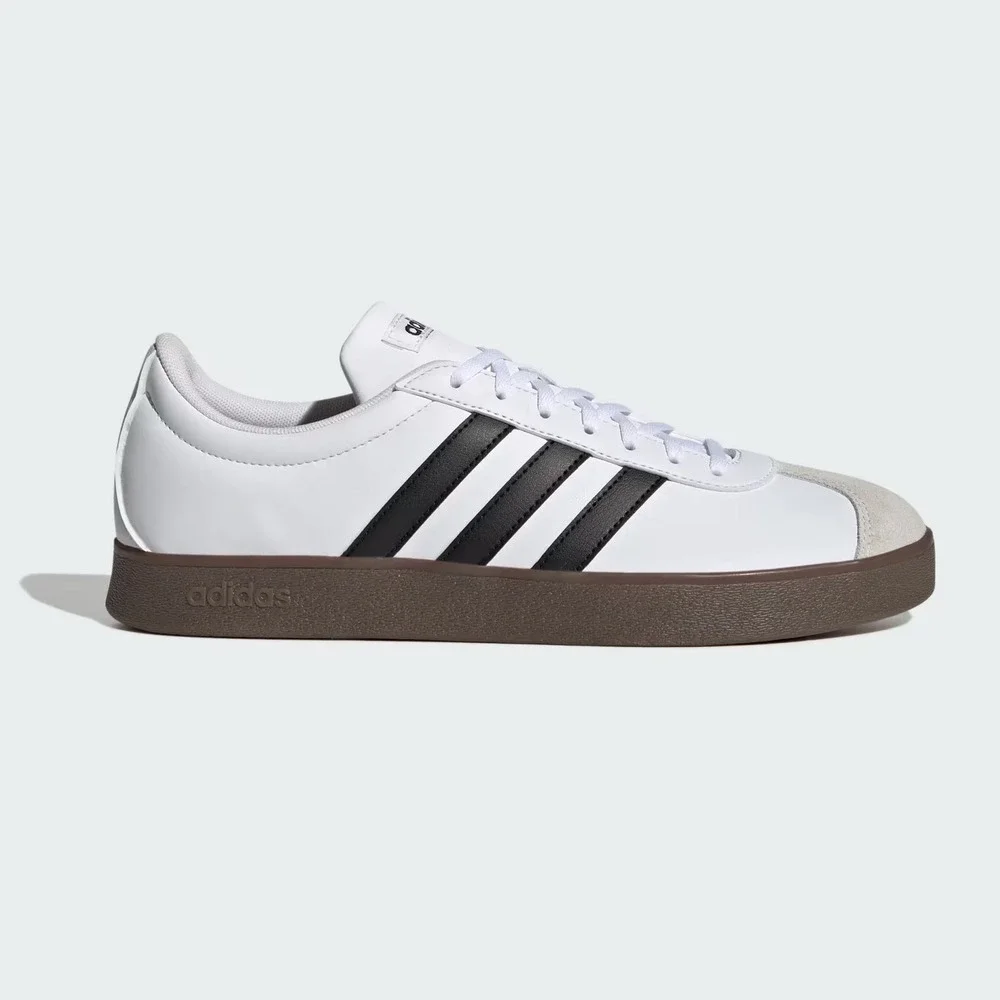 New‎ Adidas Mens Size 10.5 VL Court Base White Black Gum Sole Sneakers